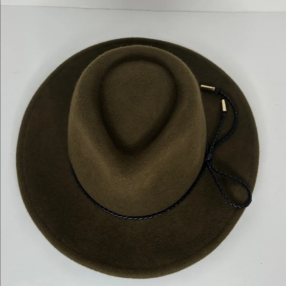summer & rose Women's 100% Wool Fedora‎ One Size Olive Green